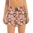 Adobk ManekiNeko Cats Print Women's Workout Shorts for Athletic Gym