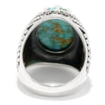 thumbnail image 2 of Sterling Silver 18 x 13mm Oval Mine #8 Turquoise Textured Ring, 2 of 5