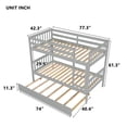 thumbnail image 6 of Jopath Twin Over Twin Wood Bunk Bed with Trundle, Convertible Into Twin Size Beds, Twin Size Bunk Bed with Ladder and Safety Guardrails for Boys Girls Grey, 6 of 8
