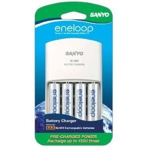 Sanyo eneloop package Sanyo Eneloop Ni-MH Charger and 12 Rechargeable AA Batteries (includes 4 standerd eneloops and 8 limited edition glitter !! and 12 Sanyo eneloop Rechargeable AAA Batteries + 6