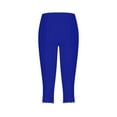 thumbnail image 5 of Women's Leggings Womens For Summer Cropped High Waist Yoga Pants Comfy Stretchy Leggings Workout Compression Pants,Blue Women's Legging M, 5 of 5