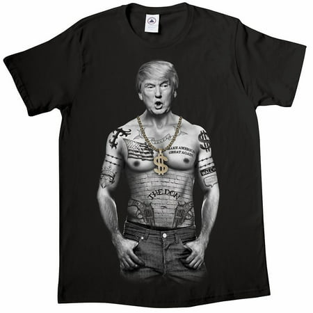 Unisex-Adult Trump Nation - Gangster Donald Trump Black T-Shirt