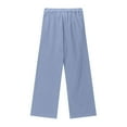 thumbnail image 4 of Gyexs Girls Wide Leg Jeans Size 6-7 Active Basic Cargo Jogpants Heart Embroidered Denim Pants Parachute Baggy Joggers Pants Kids Clothes Z07-Light Blue 6-7 Years, 4 of 6