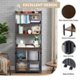thumbnail image 2 of MROOBEST Escritorio Estantería Moderno Que Ahorra Espacio Muebles para Oficina en Casa Metal Duradero Negro Marrón, 2 of 8