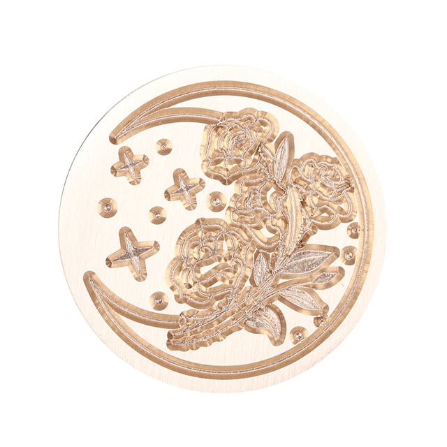Bsvklp Sun Moon Stars Round Wax Seal Stamp Head Fire Paint para Invitaciones (RYX11)