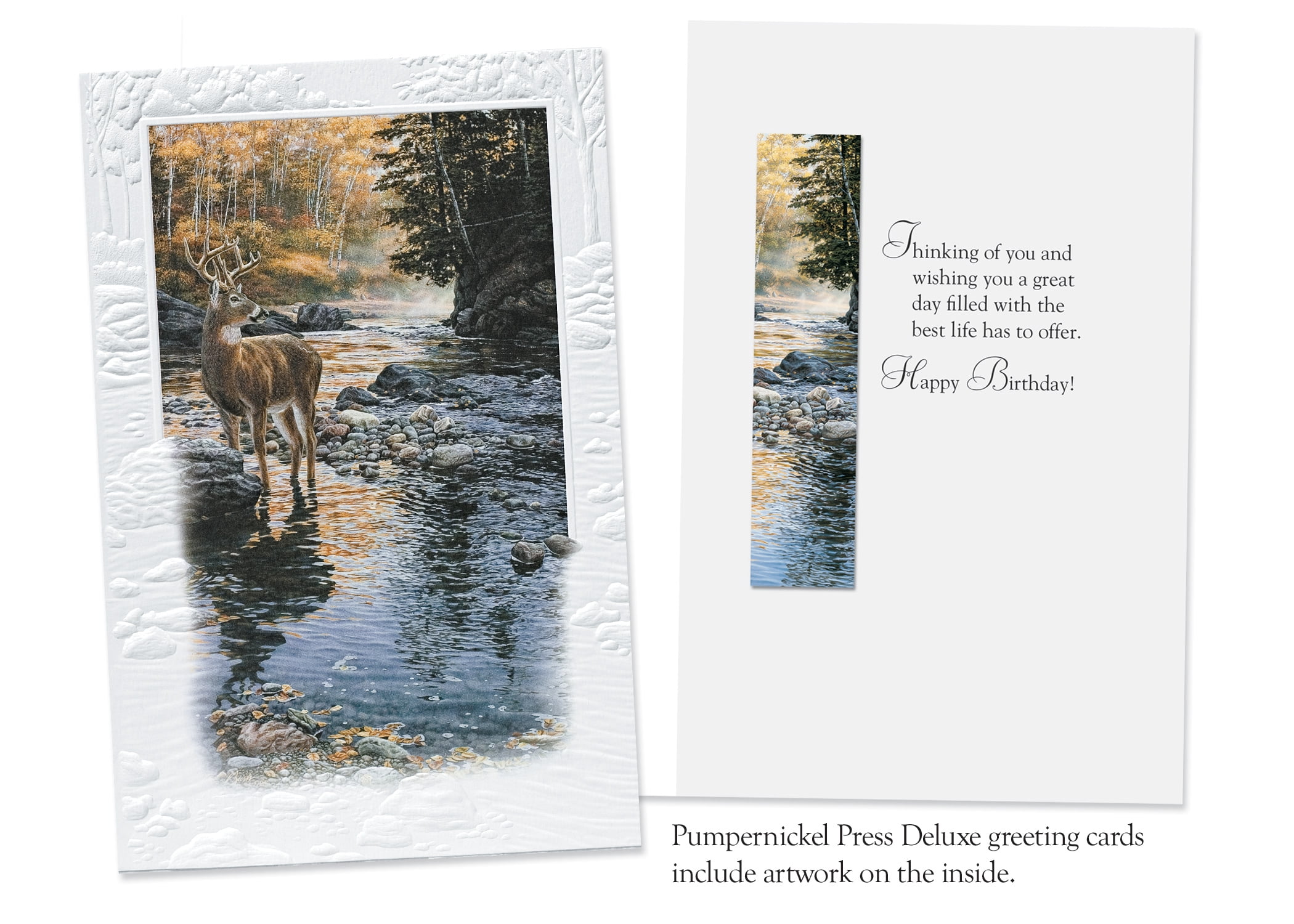 Pumpernickel Press Embossed Greeting Cards Boxed Assortment – Scenic Nature, 36 Count