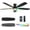 Black, variant on 54inch Ceiling fans with Lights, Low Profile RGB Ceiling fan with Light and Remote/App Control, Dimmable, DC Reversible Motor, Noiseless, 6 Speeds, Black Ceiling Fan For Bedroom Indoor Outdoor