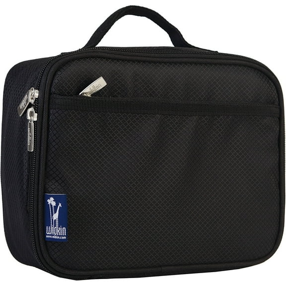 Wildkin Kids Insulated Lunch Box for Boy and Girls, BPA Free (Rip-Stop Black)