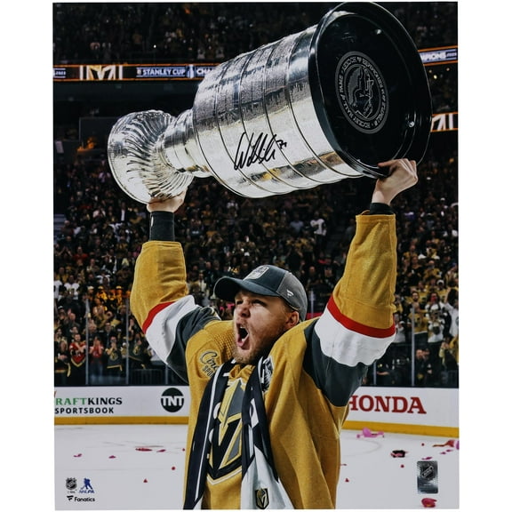 William Karlsson Vegas Golden Knights Autographed 2023 Stanley Cup Champions 16" x 20" Raising Cup Photograph - Fanatics Authentic Certified