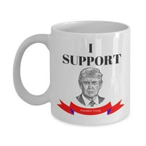 I Support President Trump Head Face Drinking Coffee & Tea Gift Mug Cup, Collectibles, Things, Stuff, Accessories, Products And Office Items For Pro Donald Trump & Supporter