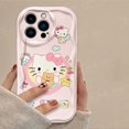 thumbnail image 3 of Sanrio-funda de silicona suave para iPhone, carcasa trasera de Hello Kitty Kuromi 3D Wave para iPhone 15 14 13 12 11 Pro Max X XR XS 8 7 6 6S Plus SE 2020, 3 of 5