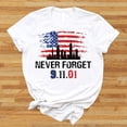 thumbnail image 2 of Never Forget 9/11 T-Shirt Twin Towers Memorial Shirt Patriotic American Flag Tee September 11 Remembrance Freedom Honor Tribute Graphic Top, 2 of 5