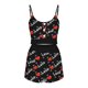 thumbnail image 4 of Conjunto de dobladillo con volantes y bloques de colores con estampado informal para mujer, traje de chaleco con tirantes sexy para el hogar Wmkox8yi bvn448, 4 of 5