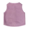 thumbnail image 4 of ATOGUTA Toddler Girls Fleece Vest Kids Fleece Button Closure Jacket Sleevless Fall Winter Warm Outerwear Size 2T-7, Purple, 4 of 6