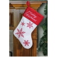 thumbnail image 4 of Northlight 15.25" Red and White Snowflake Embroidered Christmas Stocking, 4 of 4