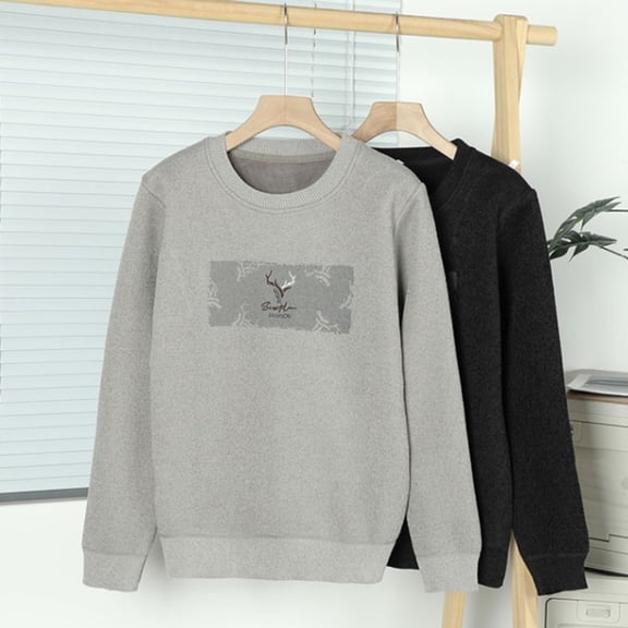 Kilaqueen Sweatshirts for Men Fleece Lined Pullover Long Sleeve Thermal Oversized Sweatshirt Fuzzy Mock Neck Sweatshirt Fall Warm Winter Underwear