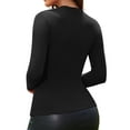 thumbnail image 2 of ANYFIT WEAR Women's Long Sleeve Shirt Crew Neck Slim Fit Tops Layer Basic T-Shirt Going Out T-Shirt, 2 of 6