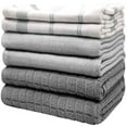 thumbnail image 5 of Bumble Towels Premium Kitchen Towels (20”x 28”, 6pc Pack) Large Cotton Kitchen Hand Towels – Check Flat & Terry Tea Towels Set - Grey Color, 5 of 6