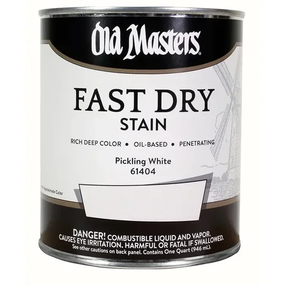 Old Masters 61404 Pickling White Fast Dry Wood Stain - 1 Quart