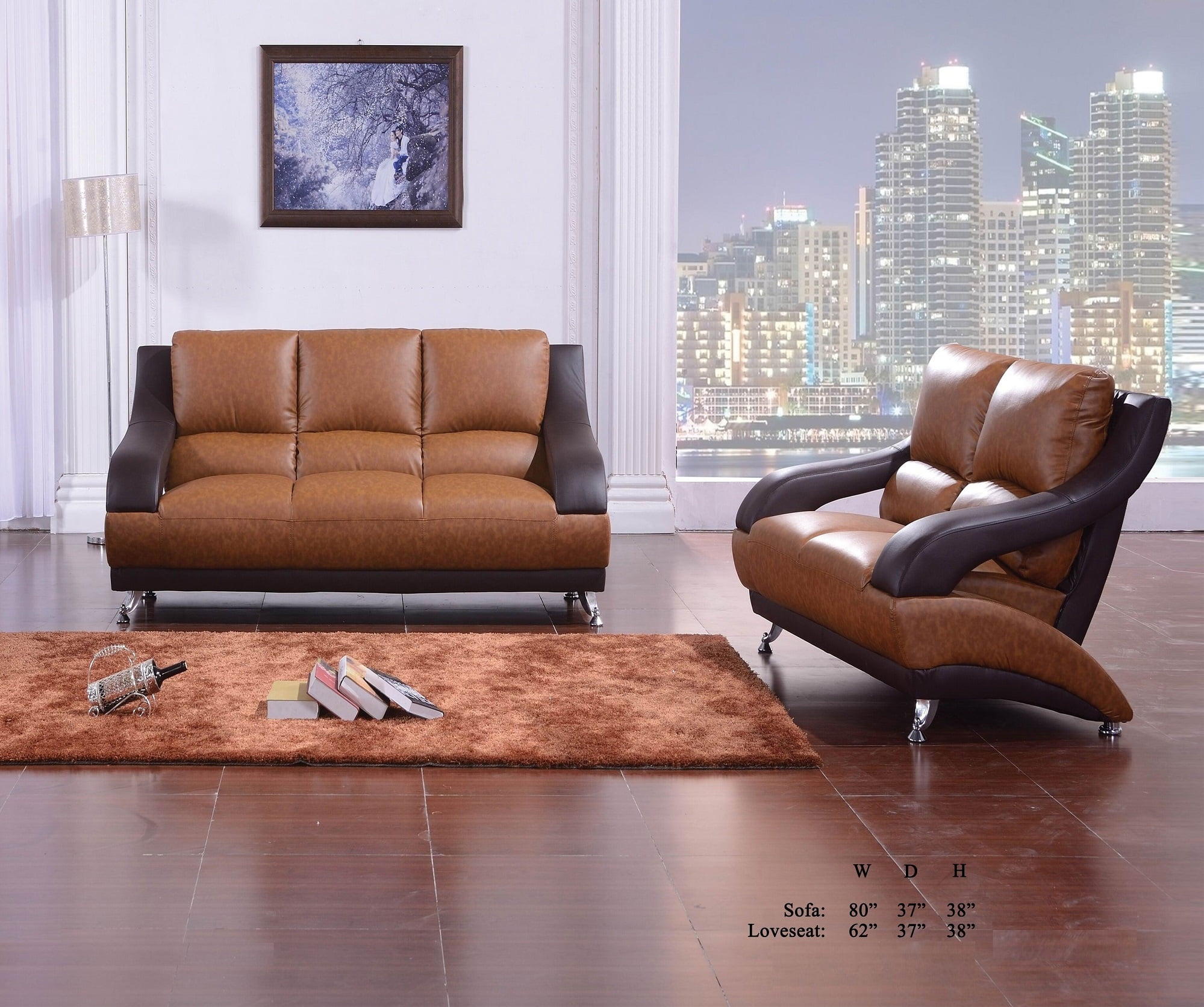 2 Leather Sofas, Michalke, Living Room - Original Antique Furniture
