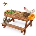 thumbnail image 1 of Comedero para gallinas CHTSJQW, mesa de picnic de madera hecha a mano, 1 of 7