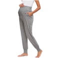 thumbnail image 2 of PIWHJQK Maternity Jogger Pants Over The Belly Maternity Solid Yoga Jogger Pants High Waist Support Comfortable Loungewear Pants, 2 of 7