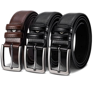 Vintage Black Brown Leather Belt Reversible‎ Dress Belt Business Casual Mens 34 Leather Belt for Men - 1.25 main image 4