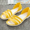 thumbnail image 6 of Ndbuld Sandals Women Flat Elastic Sandals for Women Women Summer Flat Sandals Open-Toed Slides Slippers Casual Beach Outdoor Female Shoes on Clearance Yellow, 6 of 6
