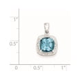 thumbnail image 2 of 925 Sterling Silver Rhodium Light Swiss Blue Topaz Square Shaped Pendant, 2 of 5