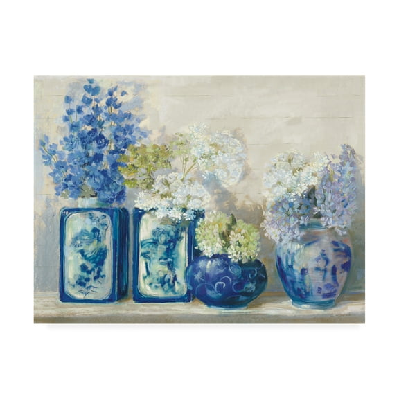 Trademark Fine Art 'Ladys Mantle on Shiplap' Canvas Art by Carol Rowan