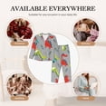 thumbnail image 7 of Logiee Cute Dinosaur Print Womens Pajamas Set,Long Sleeve Sleepwear,Button Down Lounge Set 2 Pieces,Soft Nightwear Pjs Set-Medium, 7 of 7