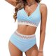 thumbnail image 1 of Traje de Baño de Bikini de Mujer Cuerpo Dividido Cintura Alta Abdominal Que Cubre Traje de Baño Ajustado, Ropa de Playa Sexy de Poliéster para la Piscina, el Mar Y el Verano, 1 of 9