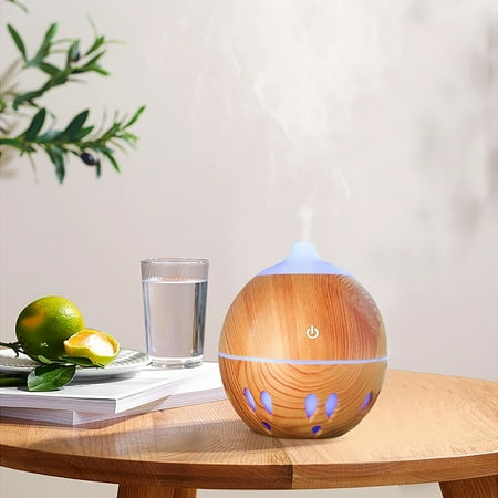 

New Portable Colorful Wood Grain Essential Oil Diffuser LED Aromatherapy Humidifier