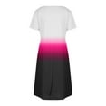 thumbnail image 4 of Liquidation d'Été 2025! Robe Grande Taille pour Femmes, Liquidation de Robe d'Été pour Femmes, Mode Féminine Robe Décontractée à Manches Courtes Dégradées Col en V, 4 of 4