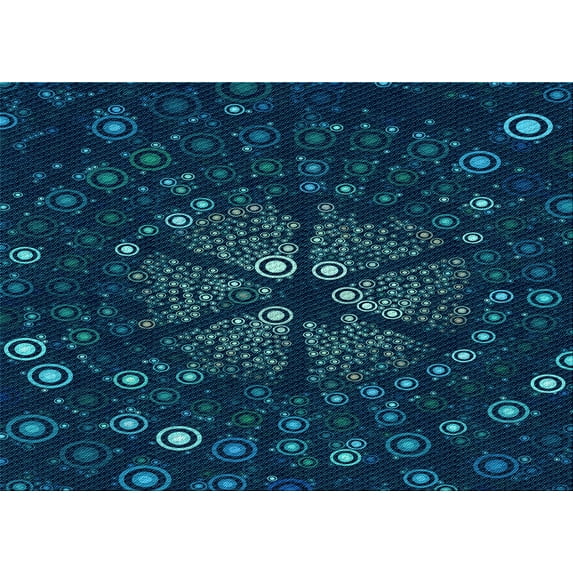 Ahgly Company Indoor Rectangle Patterned Blue Eyes Blue Area Rugs, 3' x 5'