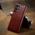 thumbnail image 4 of Flip Leather Case for Samsung Galaxy S25 Ultra - Top & Bottom Opening Design - Full Protection - Multiple Color Options (Black,for Galaxy S25 Ultra), 4 of 6