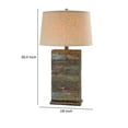 thumbnail image 5 of Buon 31 Inch Hydrocal Table Lamp, Drum Shade, Dark Brown Tall Block Base, 5 of 5