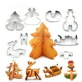 thumbnail image 2 of Harpily Popsicles Molds 8pcs Set Stainless Convenient Mini Cookie Cutters Christmas 3d Baking Holiday Cookie DIY Cutter Adorable Cookie Baking Candy Silver, 2 of 9