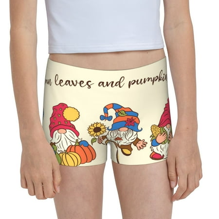 Pofeuu Autumn Gnomes1 Print Soft Cotton Girls Boyshort panties Toddler Underwear-Small