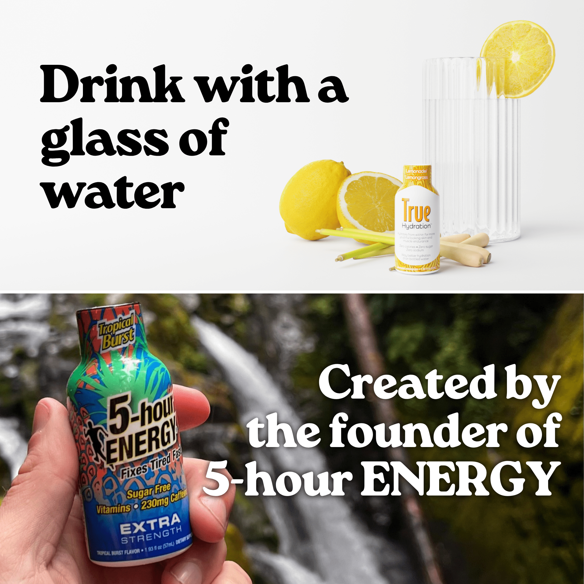 True Hydration Shots Lemonade Lemongrass Water – 12 Pack of 1.93 fl oz – Electrolytes – Amino Acids – Zero Sugar – Zero Sodium – Vegan – Gluten-Free