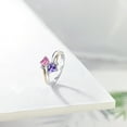 thumbnail image 4 of Gem Stone King 925 Silver and 10K Yellow Gold Ring Pink Moissanite and Tanzanite (1.02 Cttw), 4 of 5