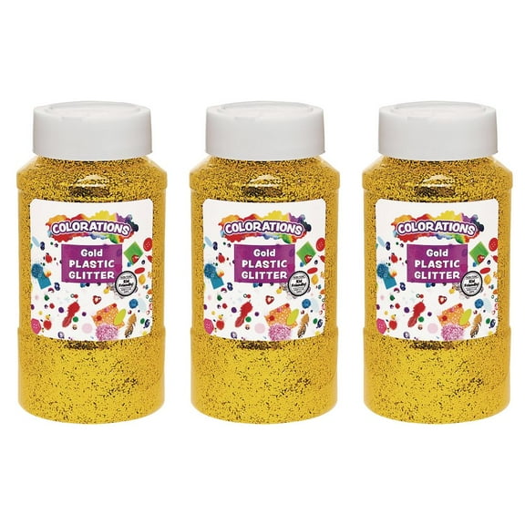 Colorations Extra-Safe Plastic Glitter, Gold - 3 lbs.