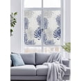 thumbnail image 4 of Static Cling Door Window Covering, Navy Blue Chrysanthemum Window Privacy Film Frosted, Farmhouse Botanical Floral Modern UV Blocking Windows Film for Office, Hotel, Bedroom, 29.5 x 78.7 Inches, 4 of 9