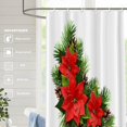 thumbnail image 6 of Red Christmas Christmas Decor Shower Curtain,White Flowers Polyester Shower Curtain for Shower Stall Bathroom Waterproof with 6 Hooks 36x72 Inch, 6 of 6