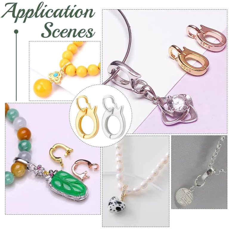 2pcs 925 Sterling Silver Enhancer Clasps Twister Clasps Jewelry