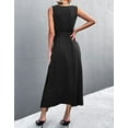 thumbnail image 5 of Summer Dresses For Women Solid Color Womens Dresses Side Split Midi Dress Alsol Lamesa, 5 of 6