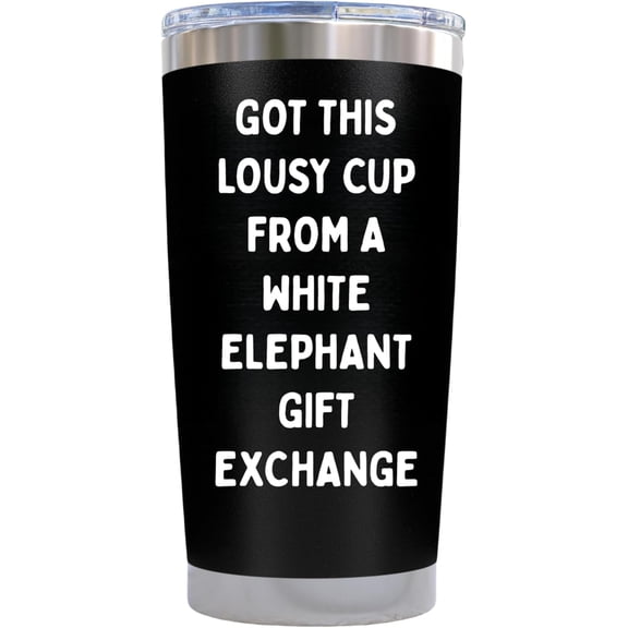 Funny White Elephant Gifts for Adults-20 OZ Stainless Steel Tumbler-Funny Christmas Gag Gift for Women Men