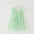 thumbnail image 2 of FAOWME Toddler Girls Fly Sleeve Butterfly With Wing Tulle Holiday Dress Dance Party Dresses Sundress Green 18-24 Months, 2 of 5