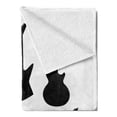 thumbnail image 2 of Rock Music Soft Flannel Fleece Blanket, Various Guitar Silhouettes Acoustic Electronic Bass Abstract String Instruments, Cozy Plush for Indoor and Outdoor Use, 70" x 90", Black White, by Ambesonne, 2 of 5