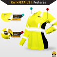 thumbnail image 4 of KwikSafety (Charlotte, NC) VIXEN Long Sleeve Safety Shirt for Women (Angel Hair Tape) Class 3 ANSI OSHA High Visibility Reflective Construction Security Work Hi Vis Clothing | Yellow 2XL, 4 of 7